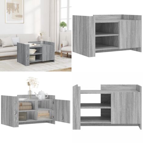 Tavolino Salotto Grigio Sonoma 80x50x50 cm Legno Multistrato - Tavolino da salotto - Tavolino in legno multistrato