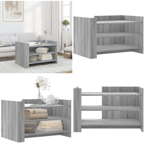 Tavolino Salotto Grigio Sonoma 80x50x50 cm Legno Multistrato - Tavolino da soggiorno - Tavolino in legno multistrato