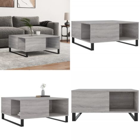 Tavolino Salotto Grigio Sonoma 80x80x36,5 cm Legno Multistrato - Tavolino in legno multistrato - Tavolino grigio