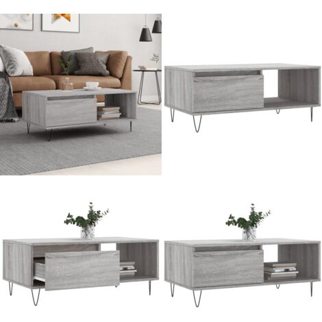 Tavolino Salotto Grigio Sonoma 90x50x36,5 cm Legno Multistrato - Tavolino da salotto - Tavolino in legno