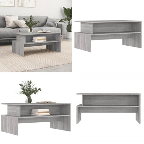 Tavolino Salotto Grigio Sonoma 90x55x42,5 cm Legno Multistrato - Tavolino da soggiorno - Tavolino in legno
