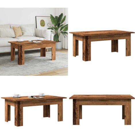 Tavolino Salotto Legno Antico 100x60x42 cm in Legno Multistrato - Tavolino da soggiorno - Tavolino in legno