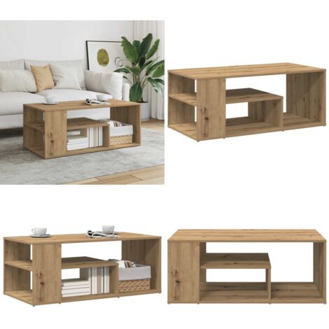 Tavolino Salotto Rovere Artigianale 100x50x40 cm in Truciolato - Tavolino in truciolato - Tavolino rovere artigianale