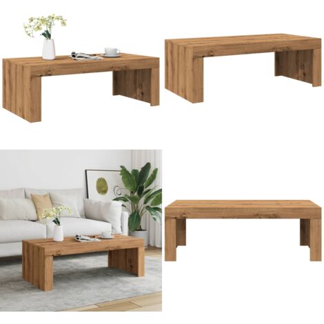 Tavolino Salotto Rovere Artigianale 102x50x35 cm in Truciolato - Tavolino in truciolato - Tavolino in legno
