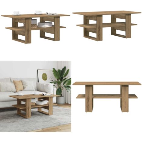 Tavolino Salotto Rovere Artigianale 102x55x42 cm Multistrato - Tavolino da divano - Tavolino in truciolato