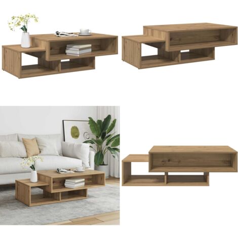 Tavolino Salotto Rovere Artigianale 105x55x32 cm in Truciolato - Tavolino in truciolato - Tavolino rovere