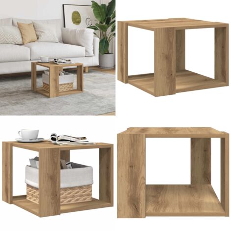 Tavolino Salotto Rovere Artigianale 40x40x30 cm in Truciolato - Tavolino in truciolato - Tavolino rovere