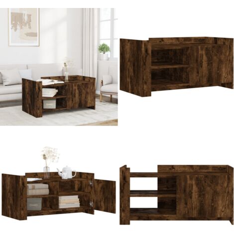 Tavolino Salotto Rovere Fumo 100x50x50 cm in Legno Multistrato - Tavolino in legno multistrato - Tavolino in legno