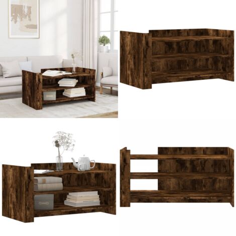 Tavolino Salotto Rovere Fumo 100x50x50 cm in Legno Multistrato - Tavolino in legno - Tavolino in legno multistrato