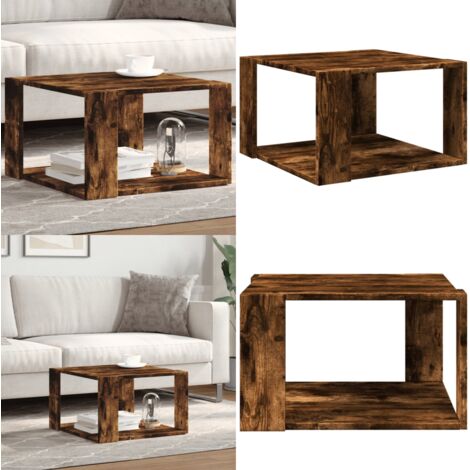 Tavolino Salotto Rovere Fumo 51,5x51,5x30cm Legno Multistrato - Tavolino in legno - Tavolino in legno multistrato