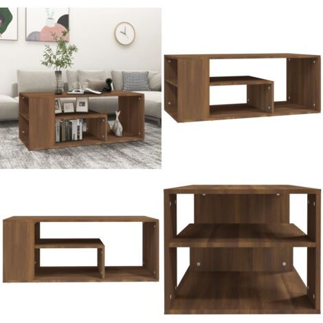 Tavolino Salotto Rovere Marrone 100x50x40cm Legno Multistrato - Tavolino in legno - Tavolino marrone