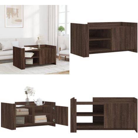 Tavolino Salotto Rovere Marrone 100x50x50 cm Legno Multistrato - Tavolino in legno - Tavolino in legno multistrato