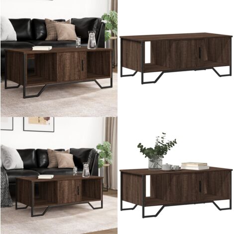 Tavolino Salotto Rovere Marrone 100x51x40 cm Legno Multistrato - Tavolino da divano - Tavolino in legno