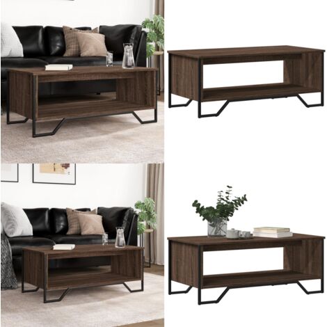 Tavolino Salotto Rovere Marrone 100x51x40 cm Legno Multistrato - Tavolino da divano - Tavolino laterale