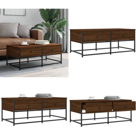 Tavolino Salotto Rovere Marrone 100x51x40 cm Legno Multistrato - Tavolino in legno - Tavolino in legno multistrato