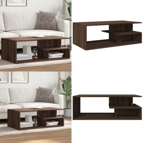 Tavolino Salotto Rovere Marrone 102x55x35 cm Legno Multistrato - Tavolino in legno - Tavolino in legno multistrato