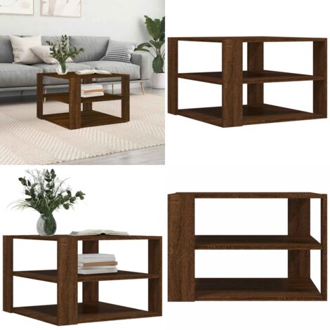 Tavolino Salotto Rovere Marrone 58x58x40 Legno Multistrato - Tavolino in legno - Tavolino marrone