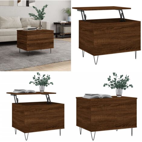 Tavolino Salotto Rovere Marrone 60x44,5x45 cm Legno Multistrato - Tavolo da pranzo - Tavolo da lavoro