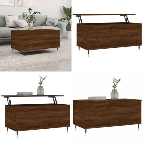 Tavolino Salotto Rovere Marrone 90x44,5x45 cm Legno Multistrato - Tavolo da pranzo temporaneo - Tavolo da lavoro