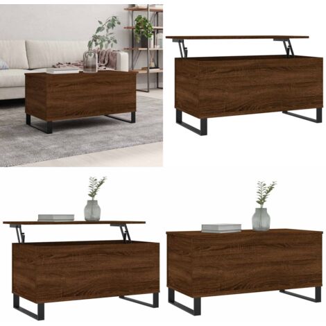 Tavolino Salotto Rovere Marrone 90x44,5x45 cm Legno Multistrato - Tavolo da pranzo temporaneo - Tavolo da lavoro
