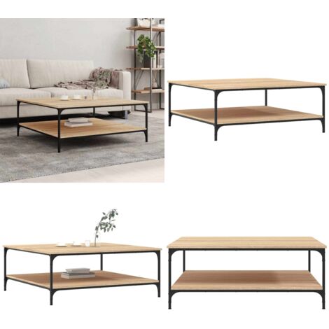Tavolino Salotto Rovere Sonoma 100x100x40 cm Legno Multistrato - Tavolino in legno - Tavolino in legno multistrato