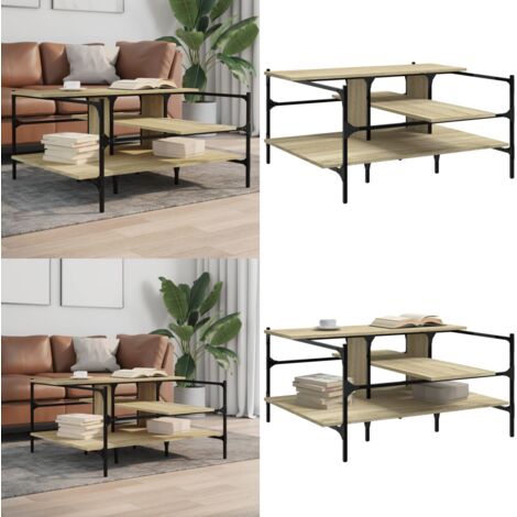 Tavolino Salotto Rovere Sonoma 100x100x48,5cm Legno Multistrato - Tavolino in legno - Tavolino in legno multistrato