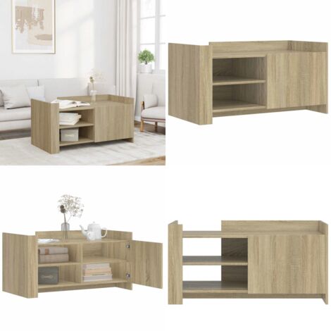 Tavolino Salotto Rovere Sonoma 100x50x50cm in Legno Multistrato - Tavolino in legno multistrato - Tavolino in Rovere Sonoma