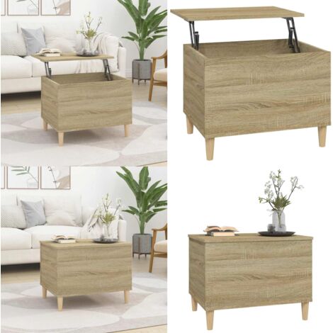 Tavolino Salotto Rovere Sonoma 60x44,5x45 cm Legno Multistrato - Tavolino con piano sollevabile - Tavolino in legno multistrato