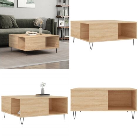 Tavolino Salotto Rovere Sonoma 80x80x36,5 cm Legno Multistrato - Tavolino in legno - Tavolino in legno multistrato