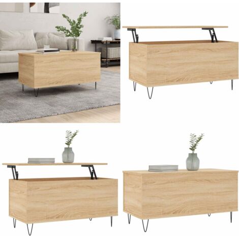 Tavolino Salotto Rovere Sonoma 90x44,5x45 cm Legno Multistrato - Tavolo da pranzo temporaneo - Tavolo da lavoro