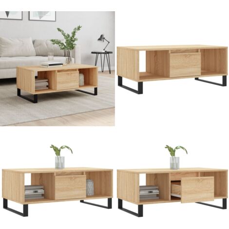Tavolino Salotto Rovere Sonoma 90x50x36,5 cm Legno Multistrato - Tavolino in legno - Tavolino in legno multistrato