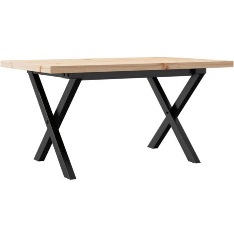Tavolino Salotto Telaio a X 80x50x40,5 cm Legno Pino e Acciaio vidaXL