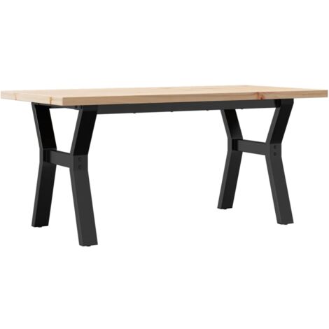 Tavolino Salotto Telaio a Y 100x50x45,5 cm Legno Pino e Acciaio vidaXL