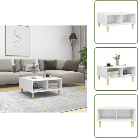Tavolino scandinavo - vidaXL Tavolino da Salotto Bianco 60x60x30 cm in Legno Multistrato - Tavolino da soggiorno