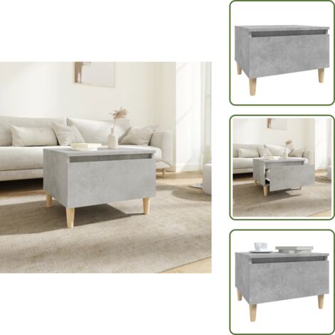 Tavolino scandinavo - vidaXL Tavolino Grigio Cemento 50x46x35 cm in Legno Multistrato - Tavolino con cassetto