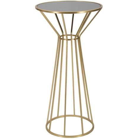 Tavolino Simple New 50x100x50 cm in Ferro e MDF Oro