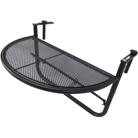 60 x 40 x 56 cm grigio ferro Ribelli/® Tavolino da balcone tavolino da appendere alla ringhiera del balcone regolabile in altezza su 4 livelli ca in acciaio rivestito in plastica