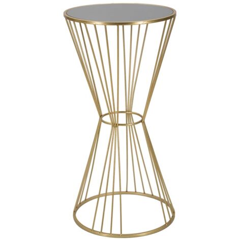 Tavolino Super 50x100x50 cm in Ferro e MDF Oro
