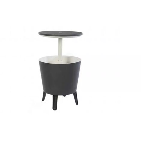 Tavolino Termico Piano Rialzabile Ø49,5 cm in Resina Keter Cool Bar Grigio