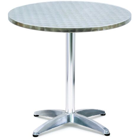 Tavolino Tondo da Giardino Ø70 cm in Alluminio Tosini Silver