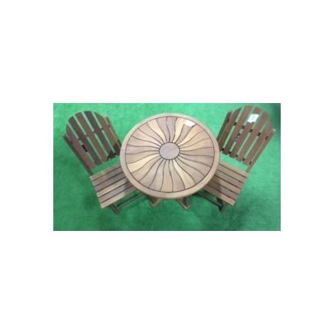 Tavolino tondo in legno con sedie