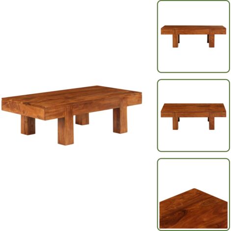 Tavolino vintage - vidaXL Tavolino da Salotto in Legno Acacia Finitura Ambra 110x55x35 cm - Tavolino in legno ambra