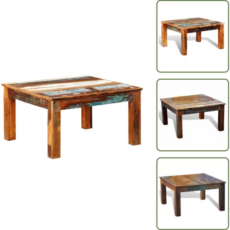 Tavolino vintage - vidaXL Tavolino da Salotto Quadrato in Legno di Recupero - Tavolino esotico
