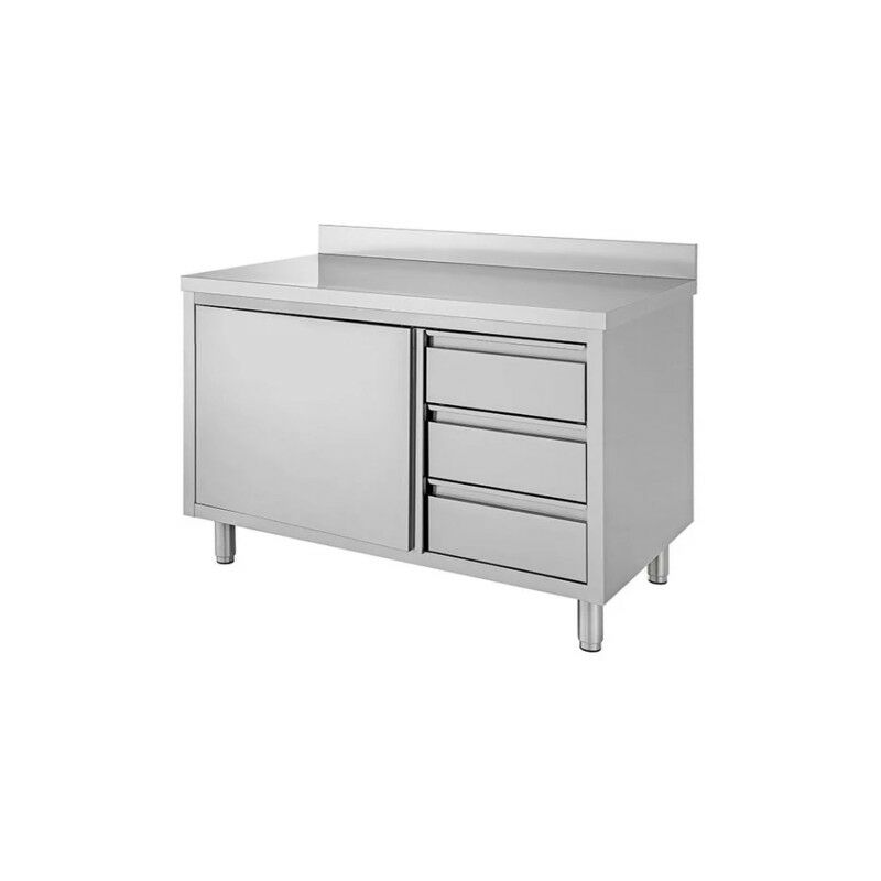 Tavolo 100x70x85 acciaio inox 430 armadiato