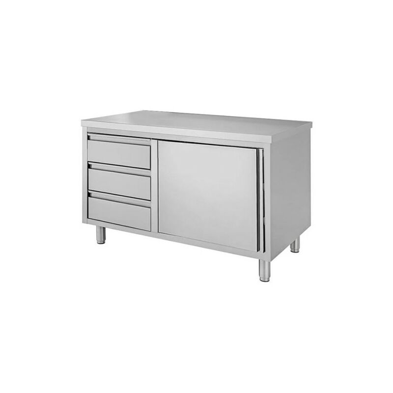 Tavolo 100x70x85 acciaio inox 430 armadiato