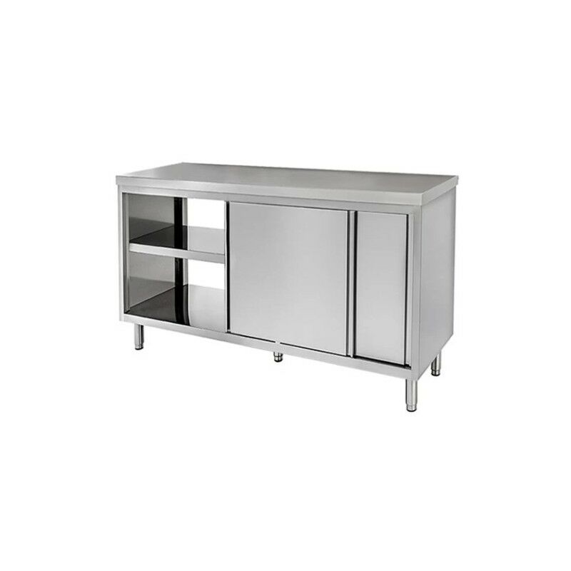 Tavolo 100x70x85 acciaio inox 430 armadiato