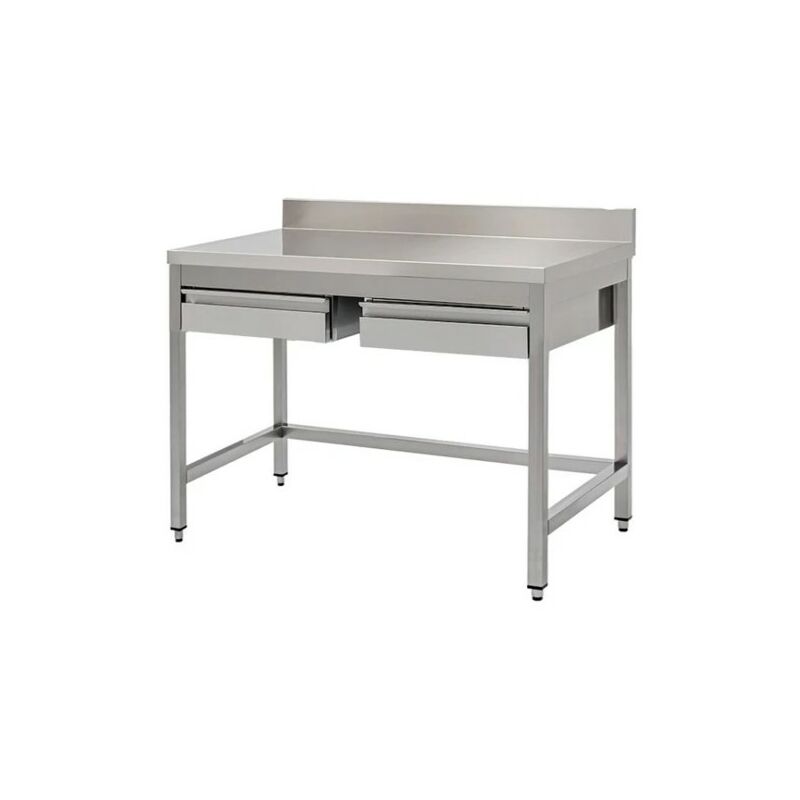 Tavolo 100x70x85 acciaio inox 430 su gambe