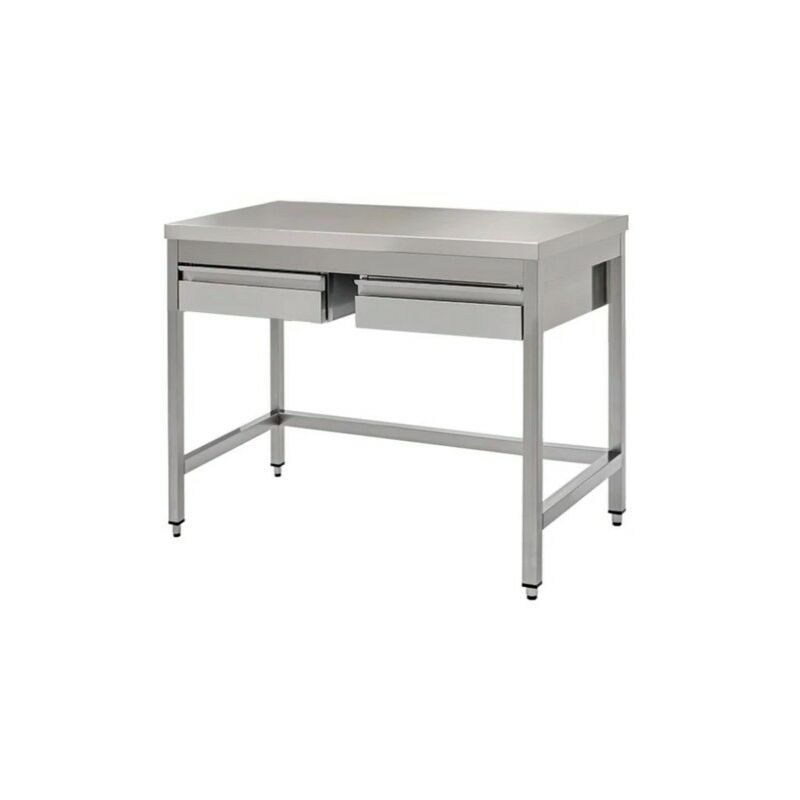 Tavolo 100x70x85 acciaio inox 430 su gambe