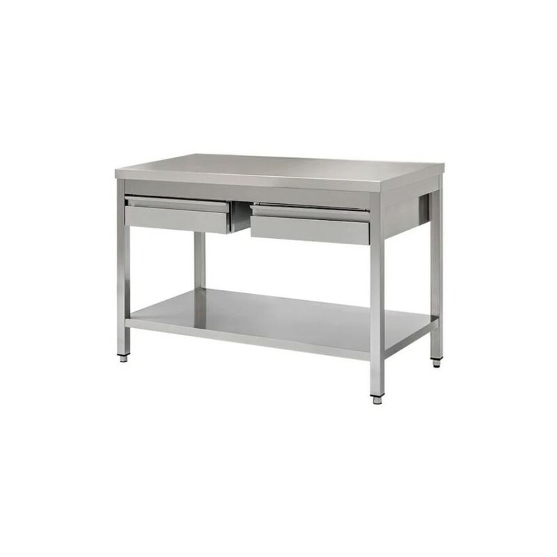 Tavolo 100x70x85 acciaio inox 430 su gambe ripiano...