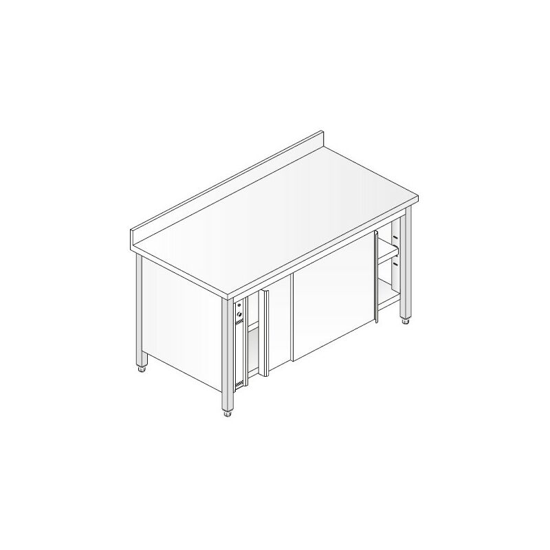 Tavolo 120x60x85 acciaio inox 304 caldo scalda